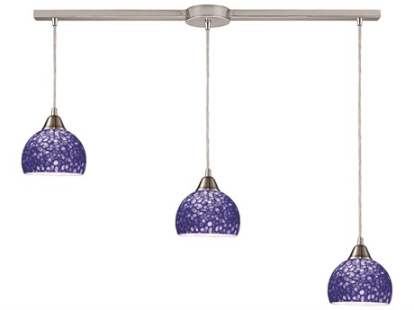 Elk Home Cira 3-Light Satin Nickel Glass Bell Island Pendant