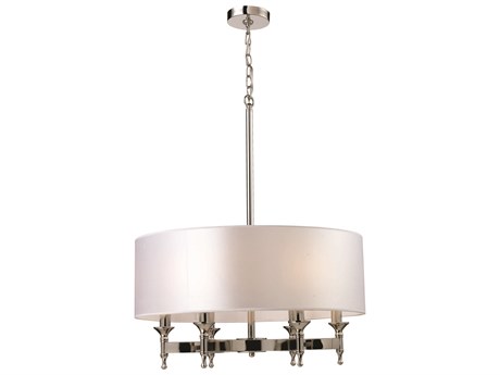 Elk Home Pembroke 6-Light Polished Nickel Candelabra Drum Chandelier