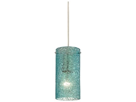 Elk Home Ice Fragments 1-Light Satin Nickel Glass Cylinder Mini Pendant