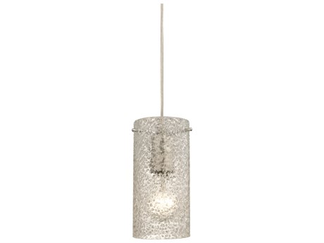 Elk Home Ice Fragments 1-Light Satin Nickel Glass Cylinder Mini Pendant