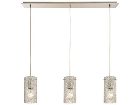 Elk Home Ice Fragments 3-Light Satin Nickel Cylinder Pendant