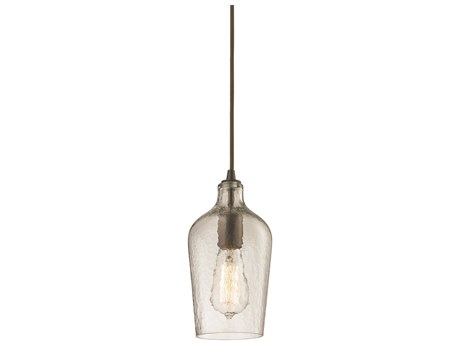 Elk Home Hammered Glass 1-Light Oil Rubbed Bronze Mini Pendant