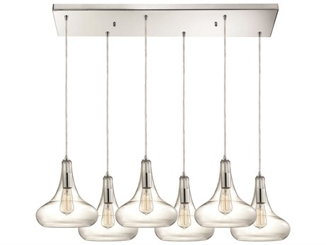 Elk Home Orbital 6-Light Polished Chrome Glass Island Pendant