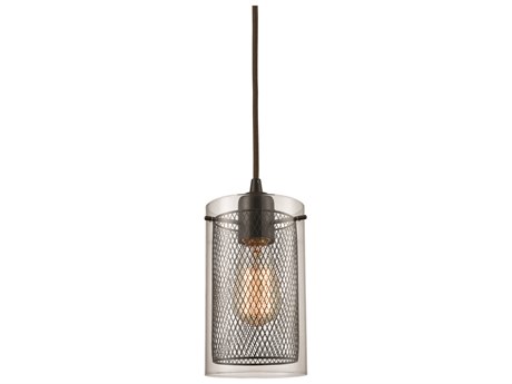 Elk Home Brant 1-Light Oil Rubbed Bronze Glass Cylinder Mini Pendant