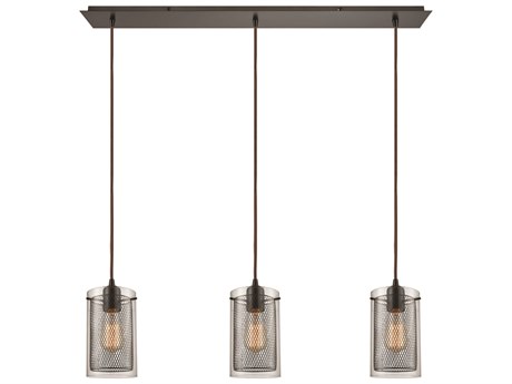 Elk Home Brant 3-Light Oil Rubbed Bronze Glass Cylinder Island Pendant