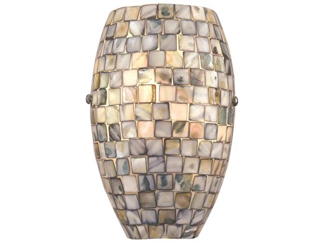 Elk Home Capri 1-Light Satin Nickel Gray Glass Wall Sconce