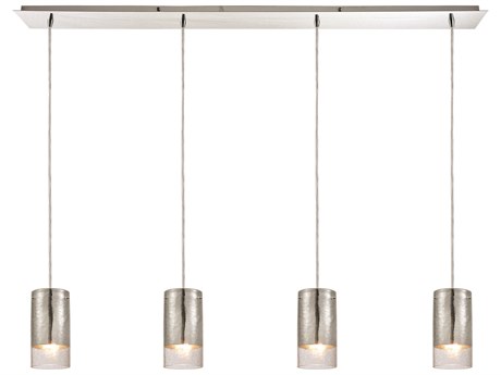 Elk Home Tallula 4-Light Polished Chrome Clear Glass Cylinder Island Pendant