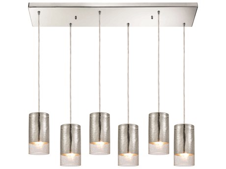Elk Home Tallula 6-Light Polished Chrome Clear Glass Cylinder Island Pendant