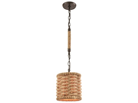 Elk Home Weaverton 1-Light Oil Rubbed Bronze Black Cylinder Mini Pendant
