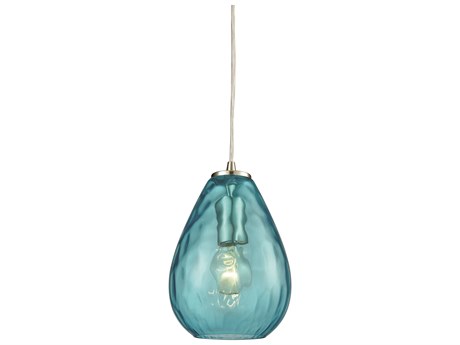 Elk Home Lagoon 1-Light Satin Nickel Glass Mini Pendant