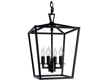 Elk Home Cage 4-Light Matte Black Mini Pendant