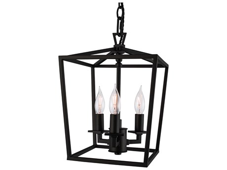 Elk Home Cage 3-Light Matte Black Mini Pendant