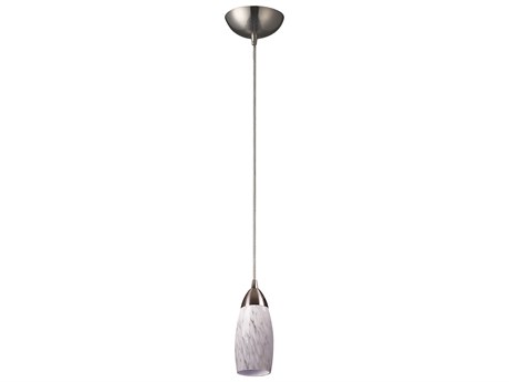 Elk Home Milan 1-Light Satin Nickel Glass Pendant