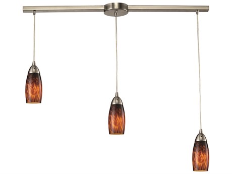 Elk Home Milan 3-Light Satin Nickel Glass Island Pendant