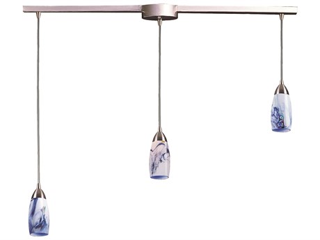 Elk Home Milan 3-Light Satin Nickel Glass Island Pendant