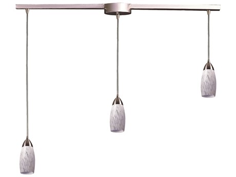 Elk Home Milan 3-Light Satin Nickel Glass Island Pendant