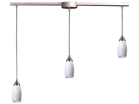 Elk Home Milan 3-Light Satin Nickel Glass Island Pendant