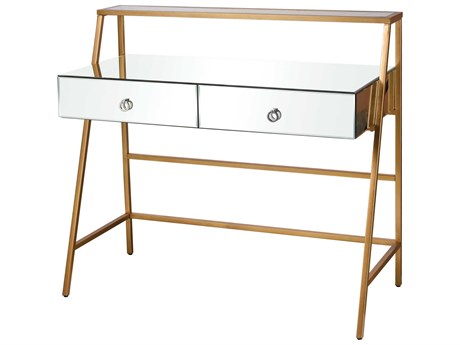 Elk Home Clear Gold Mirrored Secretary Desk