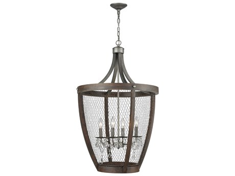 Elk Home Renaissance Invention 4-Light Weathered Zinc & Wood Candelabra Chandelier