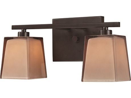 Elk Home Serenity 2-Light Oiled Bronze Glass Vanity Light