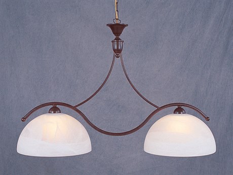 Elk Home European Crafted 2-Light Rust Brown Dome Island Pendant