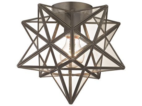 Elk Home Moravian Star 1-Light Bronze Clear Geometric Flush Mount