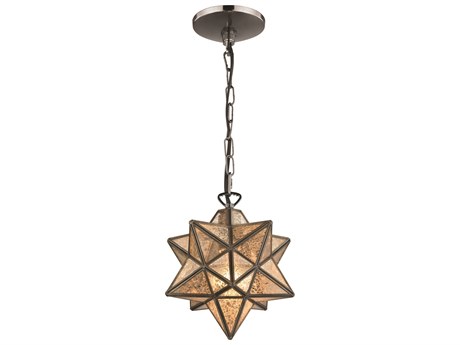 Elk Home Moravian Star 1-Light Antique Mercury Bronze Geometric Mini Pendant