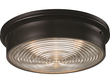 Elk Home Flushmounts 3-Light Oiled Bronze Glass Drum Flush Mount