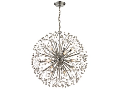 Elk Home Starburst 16-Light Polished Chrome Crystal Pendant