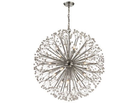 Elk Home Starburst 19-Light Polished Chrome Crystal Pendant