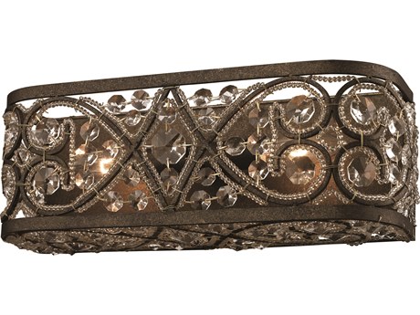 Elk Home Amherst 2-Light Antique Bronze Crystal Vanity Light