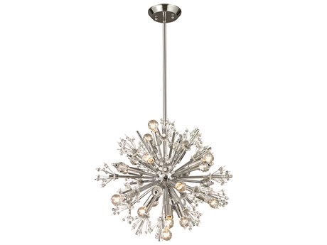 Elk Home Starburst 15-Light Polished Chrome Crystal Candelabra Chandelier