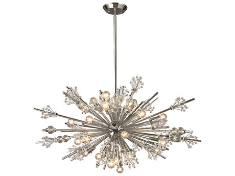 Elk Home Starburst 24-Light Polished Chrome Crystal Candelabra Chandelier