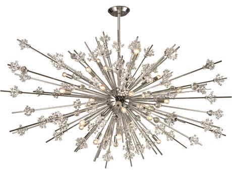 Elk Home Starburst 31-Light Polished Chrome Crystal Candelabra Chandelier