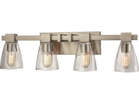 Elk Home Ensley 4-Light Satin Nickel Glass Vanity Light