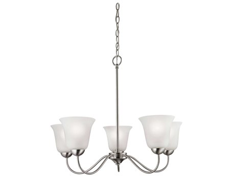 Elk Home Conway 5-Light Brushed Nickel Glass LED Bell Chandelier