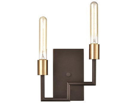 Elk Home Congruency 2-Light Oil Rubbed Bronze Satin Brass Wall Sconce