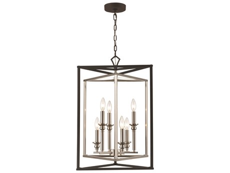 Elk Home Salinger 6-Light Charcoal Satin Nickel Black Candelabra Chandelier