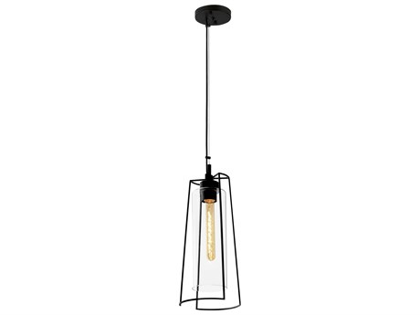 Elk Home Cere 1-Light Matte Black Cylinder Mini Pendant