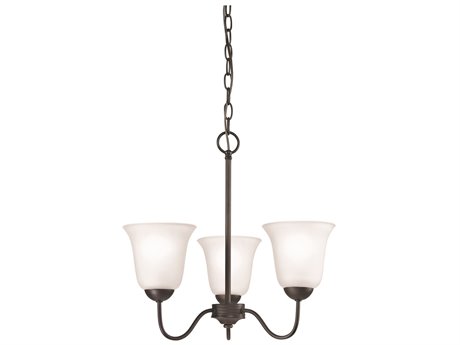 Elk Home Conway 3-Light Oil Rubbed Bronze White Glass Bell Chandelier