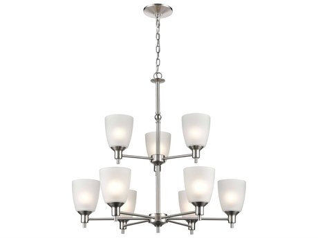 Elk Home Jackson 9-Light Brushed Nickel Bell Tiered Chandelier