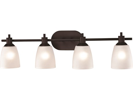 Elk Home Jackson 4-Light Oil Rubbed Bronze White Glass Vanity Light