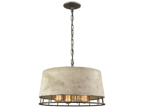 Elk Home Brocca 4-Light Silverdust Iron Black Empire Pendant