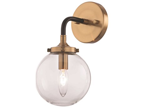 Elk Home Boudreaux 1-Light Matte Black Gold Glass Wall Sconce