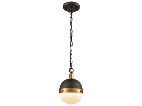 Elk Home Harmelin 1-Light Matte Black satin Brass Glass Globe Mini Pendant