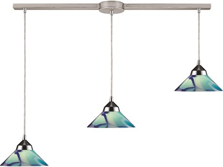 Elk Home Refraction 3-Light Polished Chrome Glass Bowl Island Pendant