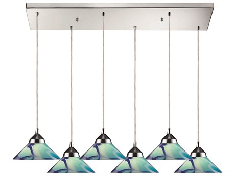 Elk Home Refraction 6-Light Polished Chrome Glass Island Pendant