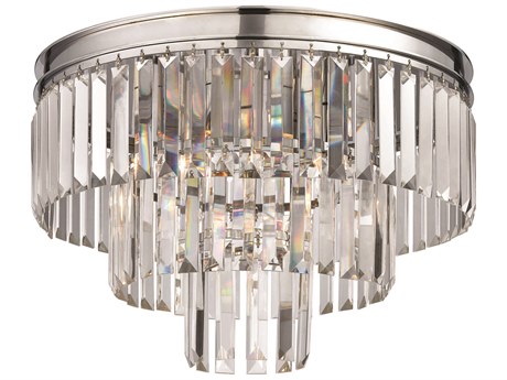 Elk Home Palacial 3-Light Polished Chrome Crystal Tiered Semi Flush Mount