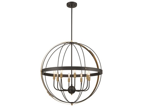Elk Home Caldwell 8-Light Matte Black Satin Brass Candelabra Chandelier
