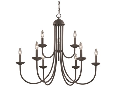 Elk Home Williamsport 9-Light Oil Rubbed Bronze Candelabra Tiered Chandelier